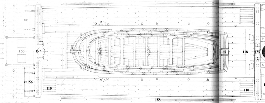 Расположение шлюпок на шкафуте 74-пушечника Расположение шлюпок на шкафуте 74-пушечника